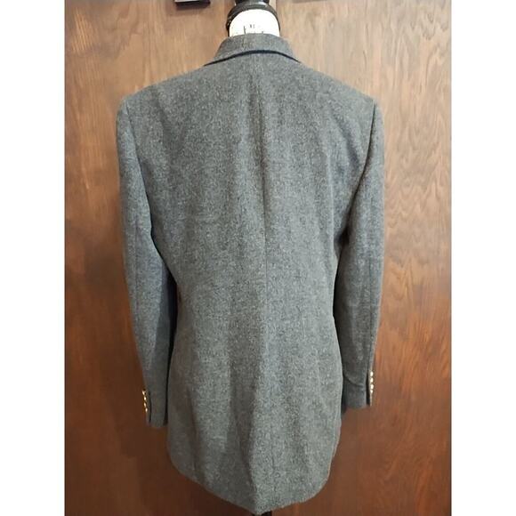 LAUREN Ralph Lauren Gray 2 button Wool Cashmere Crest buttons Blazer Womens 12 - Picture 6 of 10
